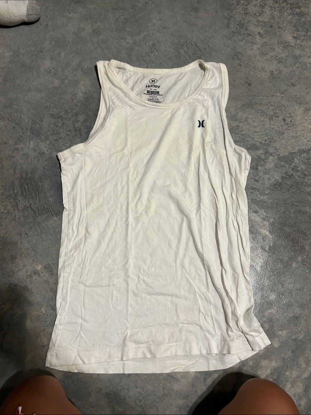 Hurley White Tank Top with Small Logo